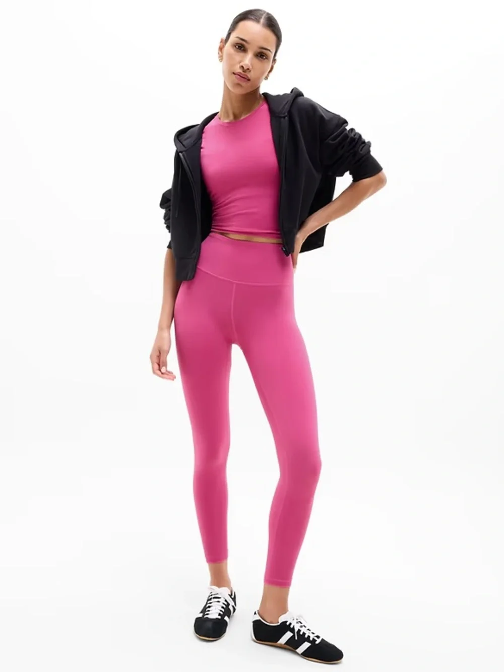 Athleta Elation Ultra High Rise Rib Legging pink fuchsia size small